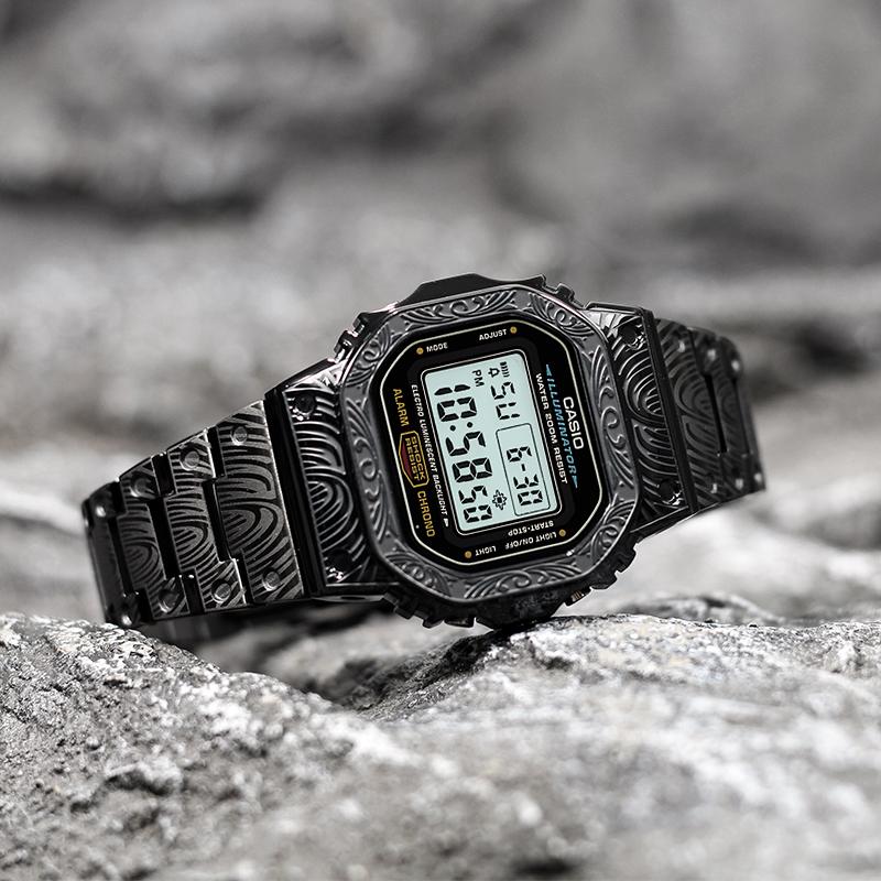 Casio Коллекция Custom Электронный механизм Стальной ремешок Часы Унисекс Синий циферблат DW-5600UE-1A(Watch4--)