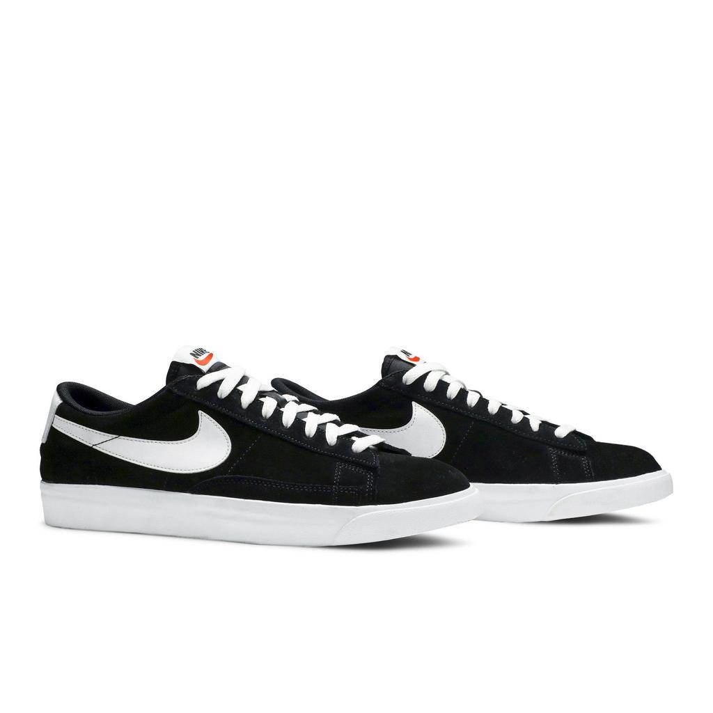 Nike Blazer Low Premium VNTG Suede 'Black' (Unisex) Black / White Skateboard Shoes 538402 004