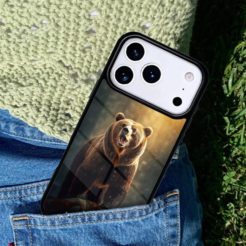 Милый чехол-бампер с гризли для IPhone 11 12 13 14 15 16e 17 Pro Max Coque для IPhone 17 Air