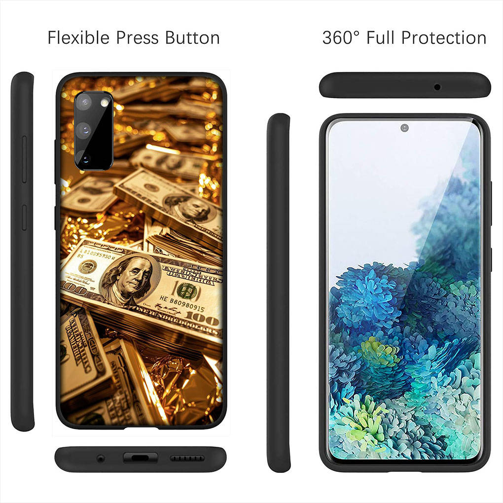 For Samsung Galaxy S24 S23 iPhone 16 15 14 Xiaomi Redmi Note 13 12 11 10 8 Plus 9 Pro Max X XR 14C Phone Case Money 100 Dollars Cool OPPO Huawei Cover
