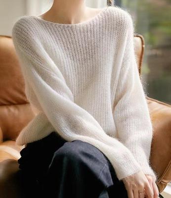 Элегантный прозрачный женский свитер, пуловер, свободный джемпер, осень-зима, мягкий теплый женский трикотажный свитер, базовые однотонные кашемировые топы