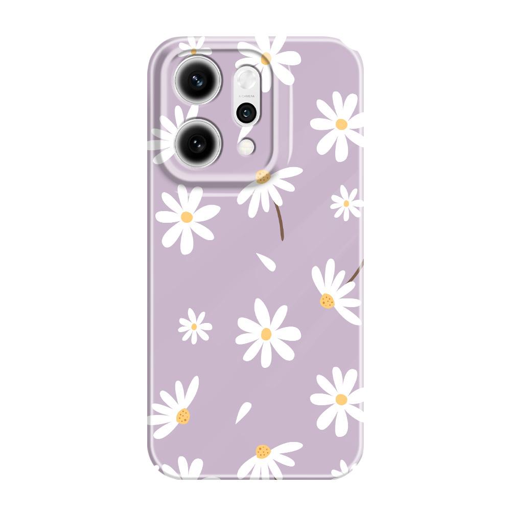 Простой чехол для телефона с ромашками для OPPO Reno 14 14F 13 13F 12 12F 11 11F 10 8 8Z 8T 7 7Z Pro 4G 5G Пленка Жесткий чехол
