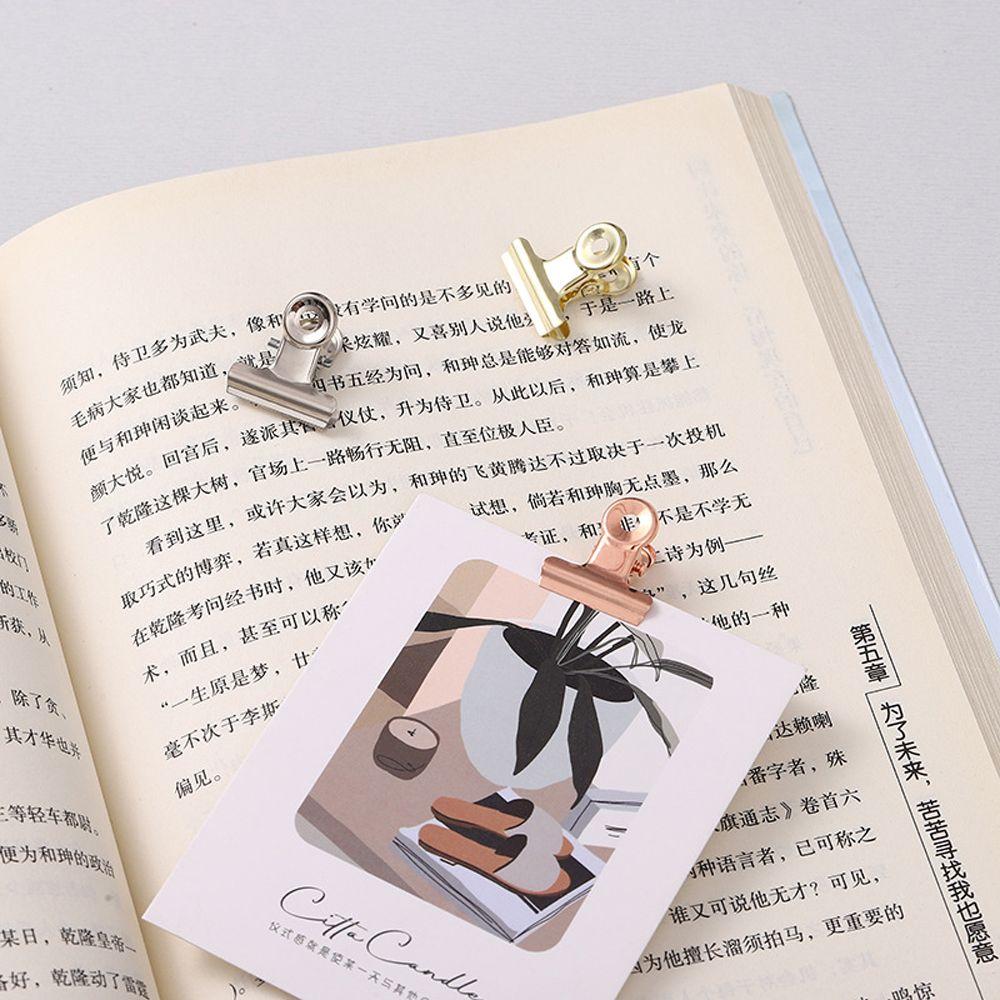 Photo Holder Bookmark Clips Stationery Round Metal Clamp Ticket Clamp Binder Clip Paper Clips