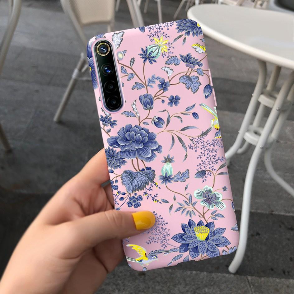 Для Realme 6 6 Pro Чехол Милые Узоры Молочной Коровы и Цветов Мягкая Задняя Крышка Для OPPO Realme 6 6S 6Pro RMX2061 Coque Funda Realme6 Capa