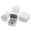 White Jewelry Packaging Box PU Leather Necklace Collection Box Delicate Ring Case  Wedding