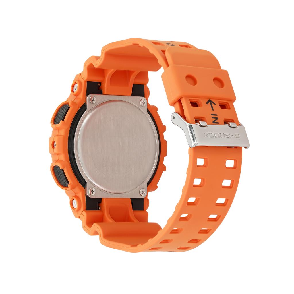 CASIO Men Liquid Crystal/Analog Dual Display Series Orange Watch GA-100RS-4A GA-100RS-4A