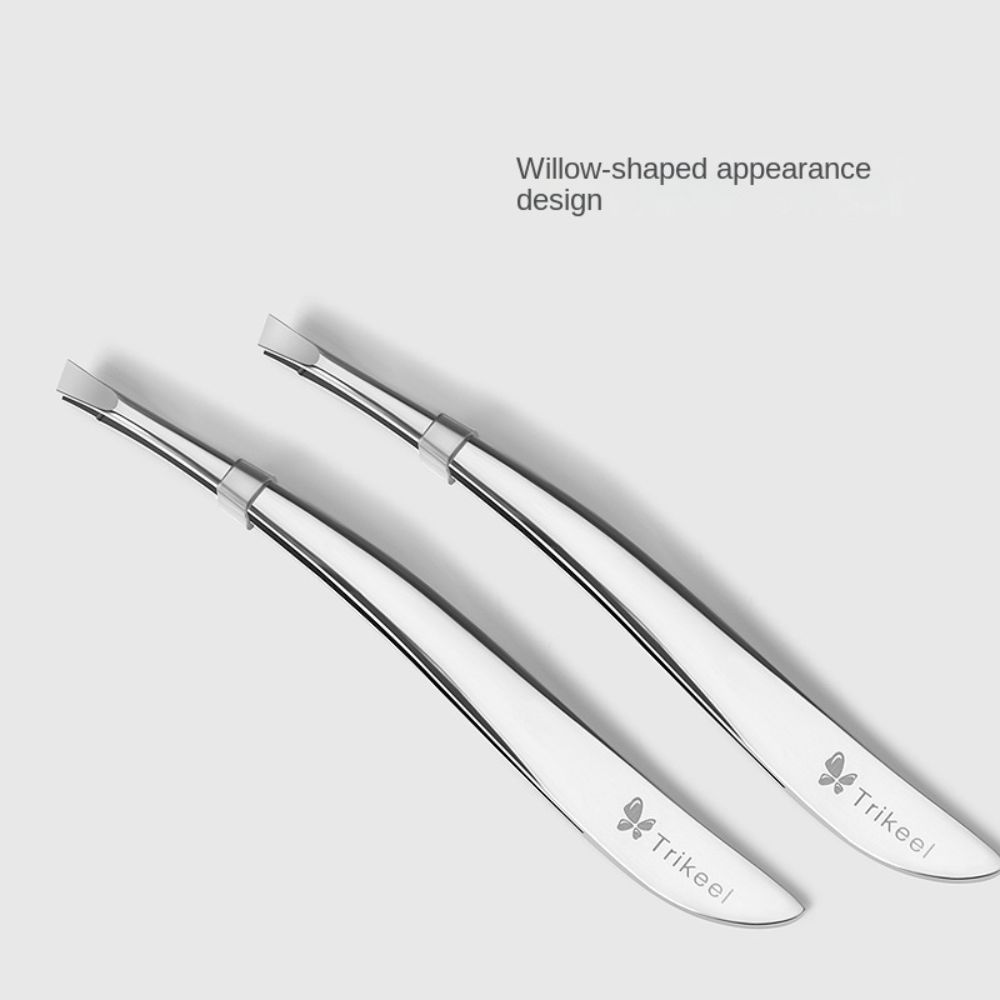Нержавеющие скошенные зажимы для бровей, не оставляющие отпечатков пальцев, пинцет для удаления тонких волосков, инструмент для макияжа
