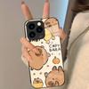 Милый чехол для телефона с капибарой Для iPhone 17 Pro Max 16 15 14 Pro Max 13 11 Plus Стеклянная крышка