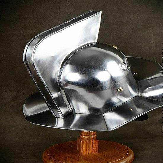 18GA SCA LARP Brass Gladiator Helmet – Medieval Re-enactment, Adjustable Size