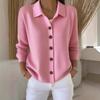 2025 Knitted Cardigan Button Women's Sweater Jacket Autumn and Winter New Solid Color Casual Fashion Women's Clothing
