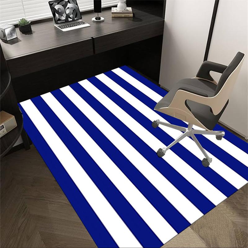1 шт. Полоски, Темно-синий, Очень большой, Нескользящий коврик для пола, Офис, Семья, Спальня, Студия, Ковер большого размера, Ковер для помещений, Яркие цвета