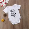 Летняя хлопковая одежда для младенцев, детские боди со следами для маленьких девочек и мальчиков, детский пуловер с короткими рукавами, комбинезон унисекс, От 0 до 18 месяцев