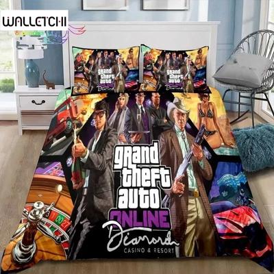 3D-принт Grand Theft Auto GTA Game Gamer Комплект постельного белья Single Twin Full Queen King Size Комплект постельного белья Aldult Kid Bedroom