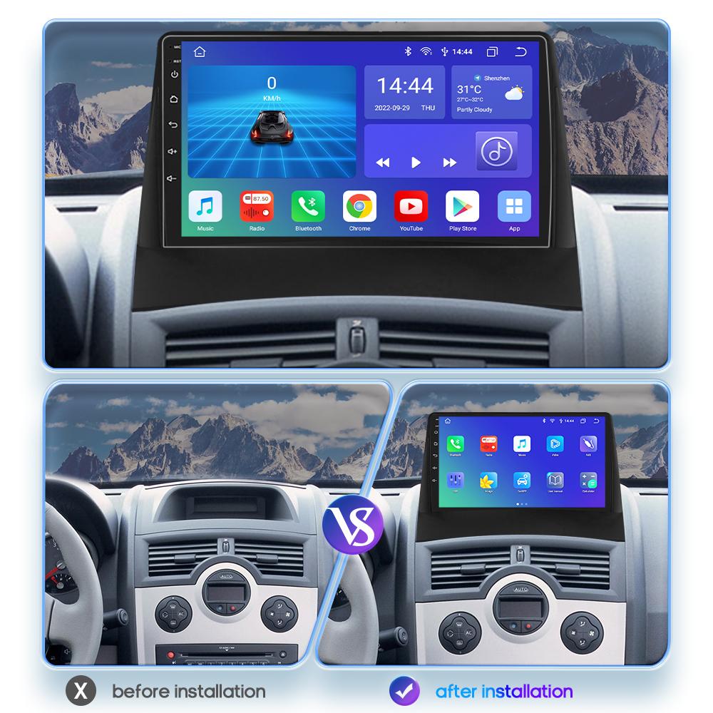 Система 7862 2din Android Autoradio для Renault Megane 2 2002-2009 Автомобильный радиоприемник Мультимедийный видеоплеер Интеллектуальный экран GPS-навигация Головное устройство Carplay 4G