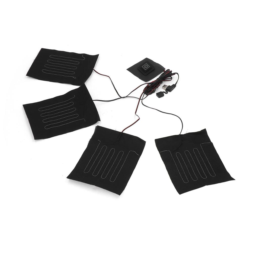 Нагревательная ткань, водостойкий 3-ступенчатый композитное волокно с четырьмя частями, электрогрелка для одежды с питанием от USB, на зиму