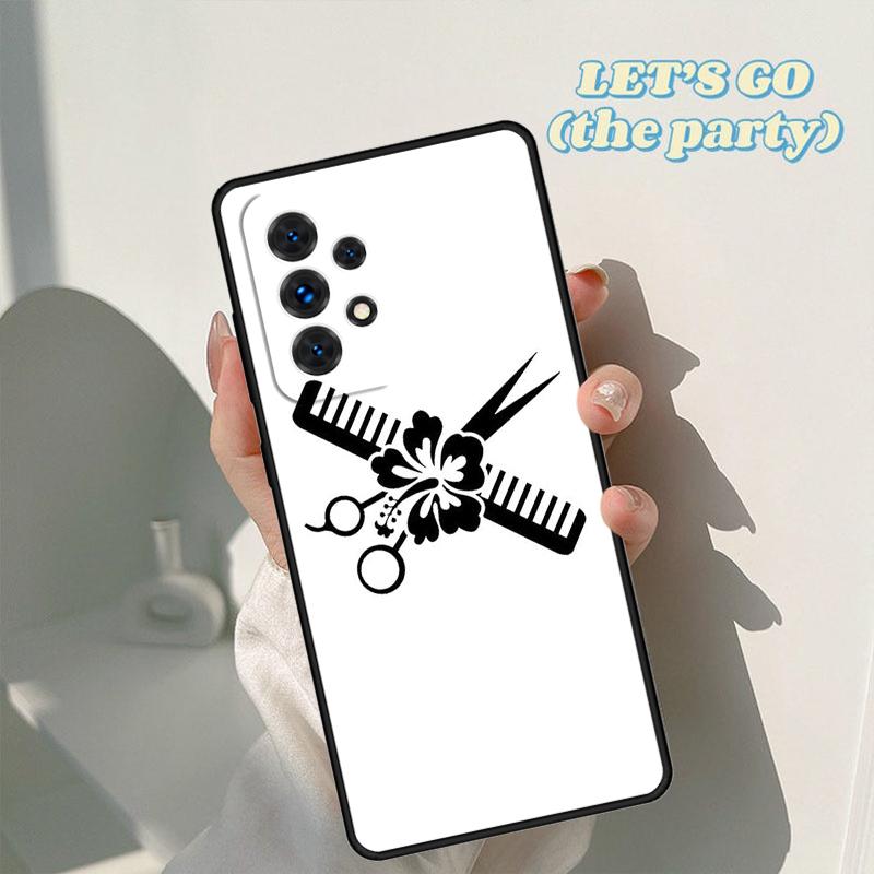 Ножницы парикмахерские Парикмахерский салон Чехол Для Samsung Galaxy A42 A31 A40 A51 A71 A32 A80 A91 A52 A72 A73 A20e A50 A70 A11 A12 Чехол