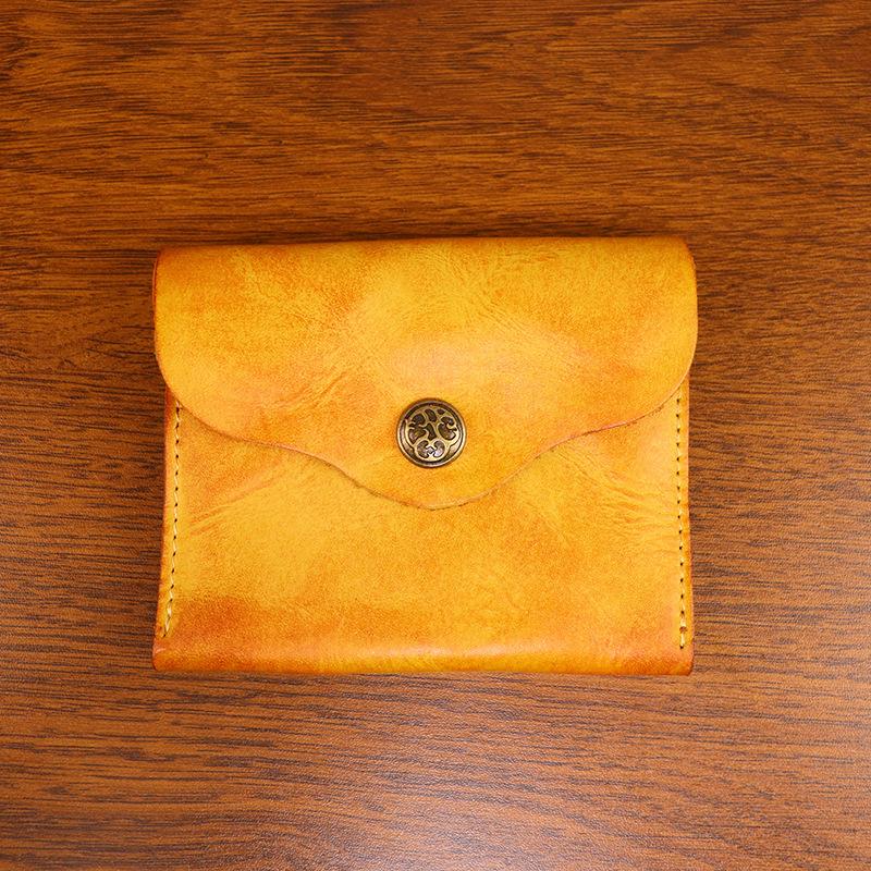 Distressed Leather Business Card Holder, Credit Cards Wallet for Men Slim Compact Vintage Card Holder Minimalist Card Organizer