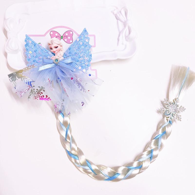 Детский милый парик-хвост с косичкой из сетки, украшенный морской звездой, жемчугом и бантом