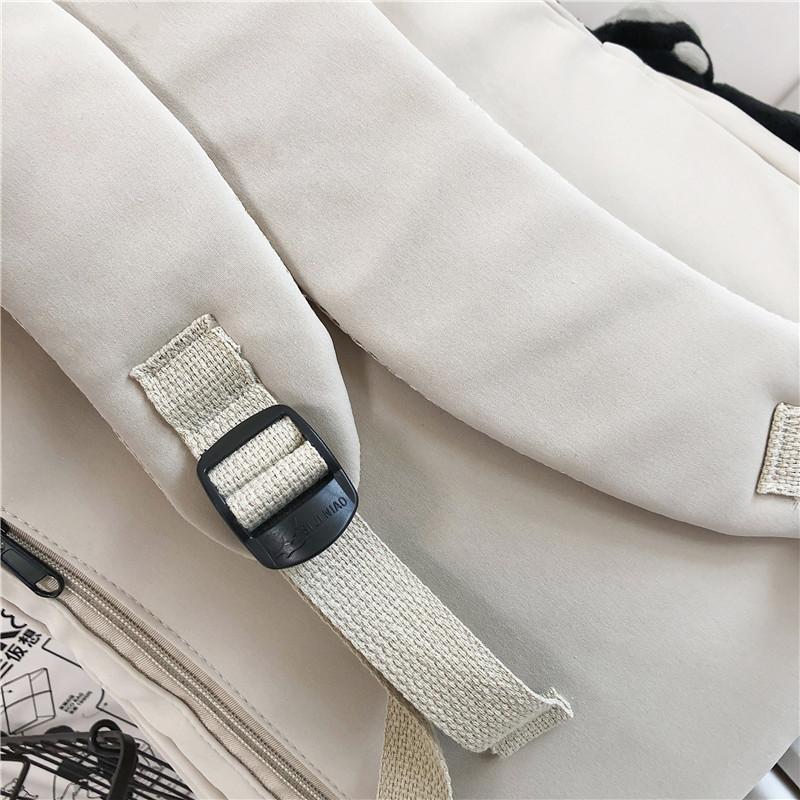 Women's Backpack Solid Color Female Multi-pocket Casual Woman Travel Bag High Quality Schoolbag for Teenage Girl Book Knapsack