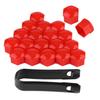 Elerose Wheel Screw Protection, 20pcs 19mm Car Wheel Nut Cap Auto Hub Screw Cover Bolt Rim External Protection (Red)