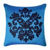 Pillow Case Zipper Blue Throw Pillow Covers Silk Beaded Throw Pillows For Couch Damask Pattern Modern Style Easter - Damask Silk Blue