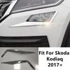 Front Head Lights Lamps Eyelid Eyebrow Strip Decoration Cover Trim For Skoda Kodiaq 2017 -  ABS Chrome Accessories Exterior