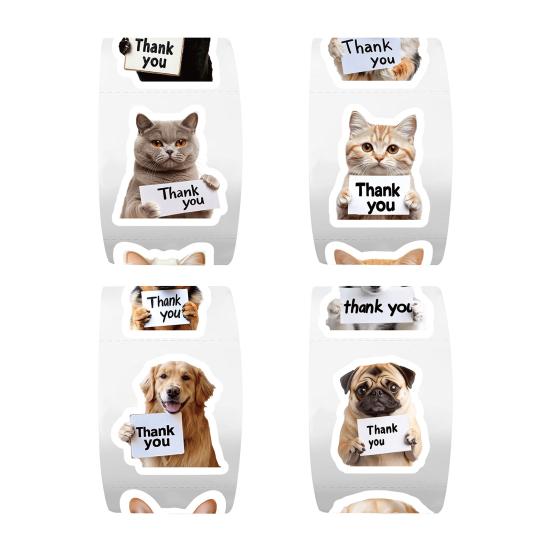 Милые наклейки с благодарностью для собак и кошек, забавные наклейки-граффити с щенками, водонепроницаемые ПВХ-наклейки для телефона, ноутбука, холодильника, конвертов