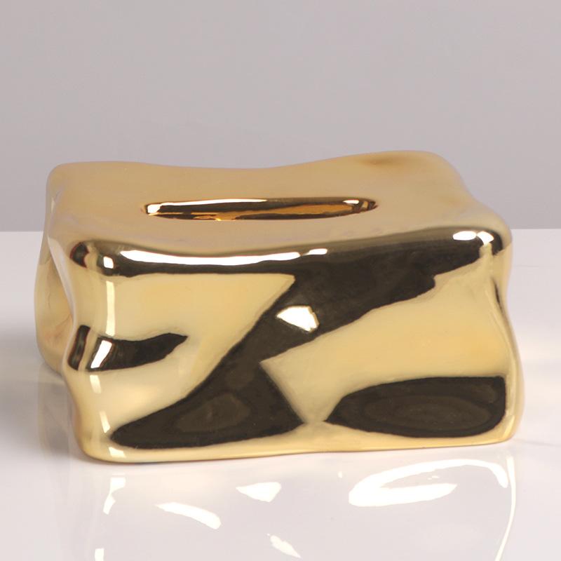 Modern Minimalist Light Luxury Multi-color Resin Ice Cube Mirror Tissue Box Makeup Mirror Desktop Decoration Geometric Soft Furnishings