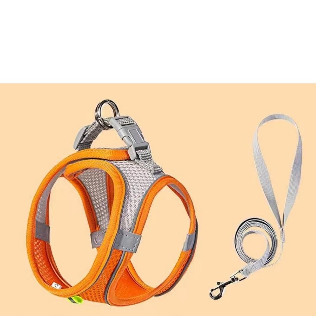 Шлейка для собак для маленьких собак, кошек, светоотражающая шлейка и поводок для домашних животных, регулируемый дышащий нагрудный жилет для домашних животных, поводок, аксессуары для собак