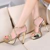 Summer Fashion Casual New Sequined Sandals Thin Heel Waterproof Table Super High Heel Wedding Shoes Women's Fashion Shoes