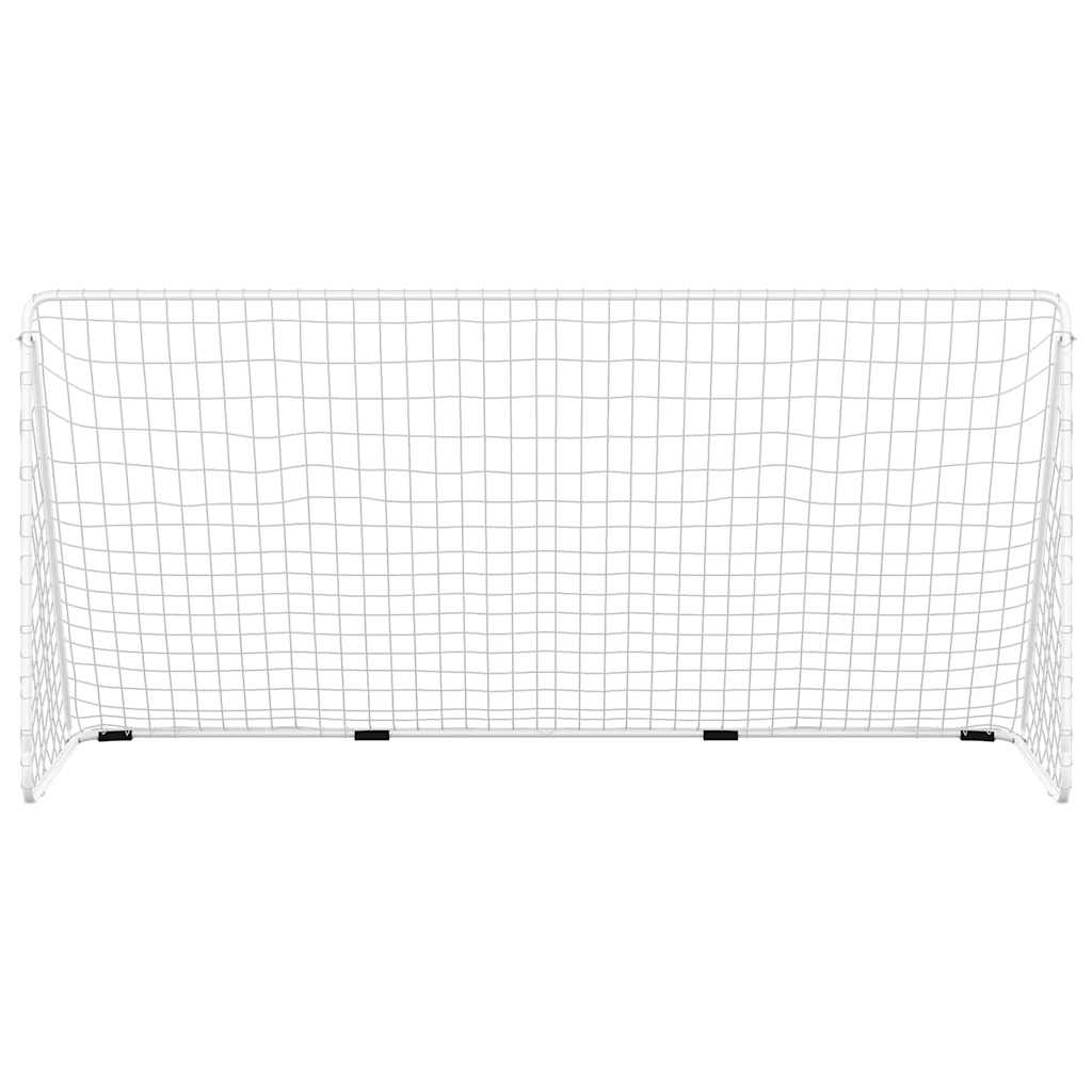 Football Goal with Net White 366 x 122 x 182 cm Steel