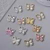 5Pcs  Design Hollow Butterfly Nail Charms Jewelry 14.5X13Mm Butterfly Nail Alloy  For Nail 3D Supplies