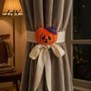 Halloween Curtain Tiebacks Tiebacks, Funny Witch Hat Pumpkin Ghost Cartoon Window Straps, Easy to Use Fasteners Lightweight Adjustable Holdbacks