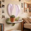 Wood Flower Wall Shelf Bohemian Style Crystal Display Shelf Decorative Wall Shelf  Candle Display