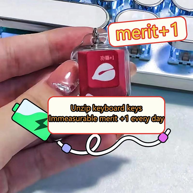 Merit +1 Muyu декомпрессионный брелок светодиодная лампа кнопка кончик пальца механическая клавиатура клавиша колпачок подвеска игрушка антистресс