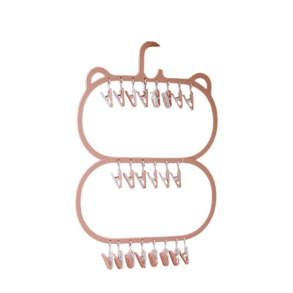 Removable Multi-Clips Drying Hanger Plastic Hanging Drying Rack Socks Drying Hanger  Underwear