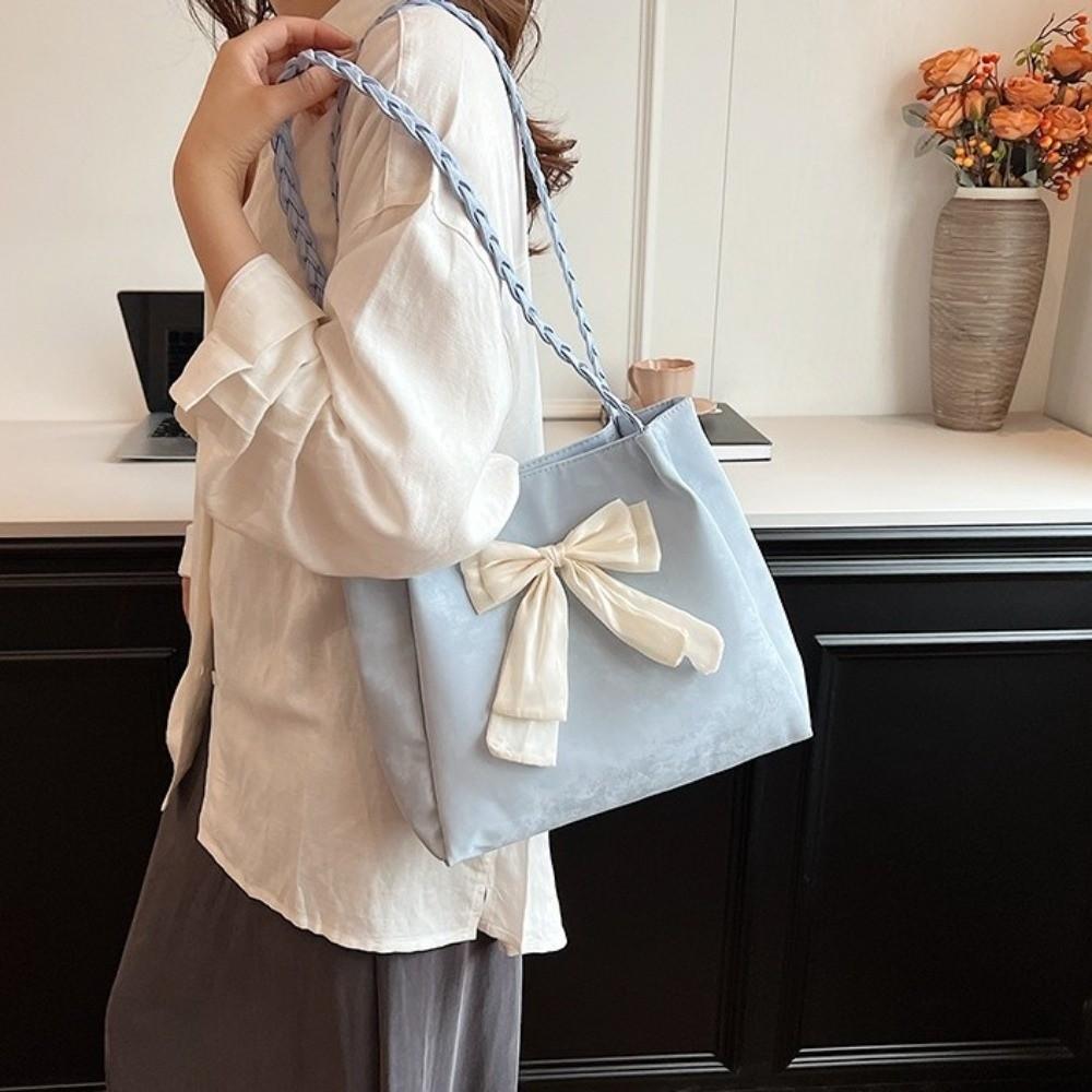 Soft Women's Shoulder Bag PU Crossbody Bag Portable Bow Shoulder Bag Daily Commute