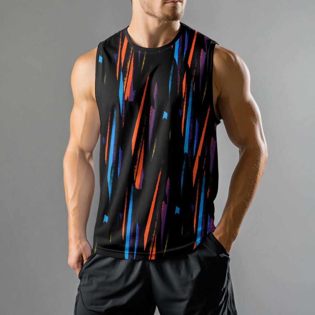Мужская мода принтованный спортивный повседневный жилет без рукавов
