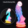 Новые светящиеся дилдо, цветные светящиеся огромные пенисы, точка G, анальная пробка, женские игрушки, в форме дракона, монстр-дилдо с присоской