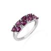 Simple Design 925 Sterling Silver Ring Natural Triangle 4.0mm Rhodolite Garnet Real Gemstone Fine Jewelry for Women's Daily Wear