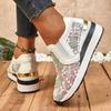 Мода Мода Вышитые Туфли на танкетке для Женщин Летние Сетчатые Дышащие Кроссовки на платформе Женские Легкие Слипоны Повседневная Спортивная Обувь