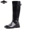 High Quality Plus Size 37-46 Punk Style Gothic Knee High Motorcycle Boots for Men Soft Leather Long Boots Thigh High Boots Botas