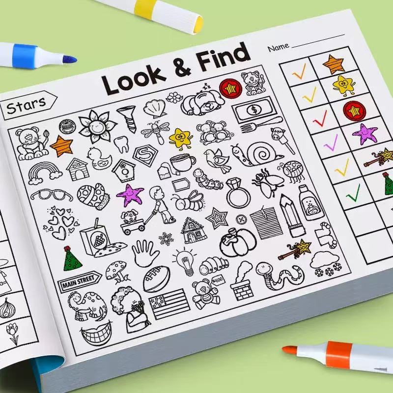 Look and Find Shape/Color Workbook for Kids Drawing Notebook 32-Page Coloring Book Notebooks Writing Pads Office School Supplies