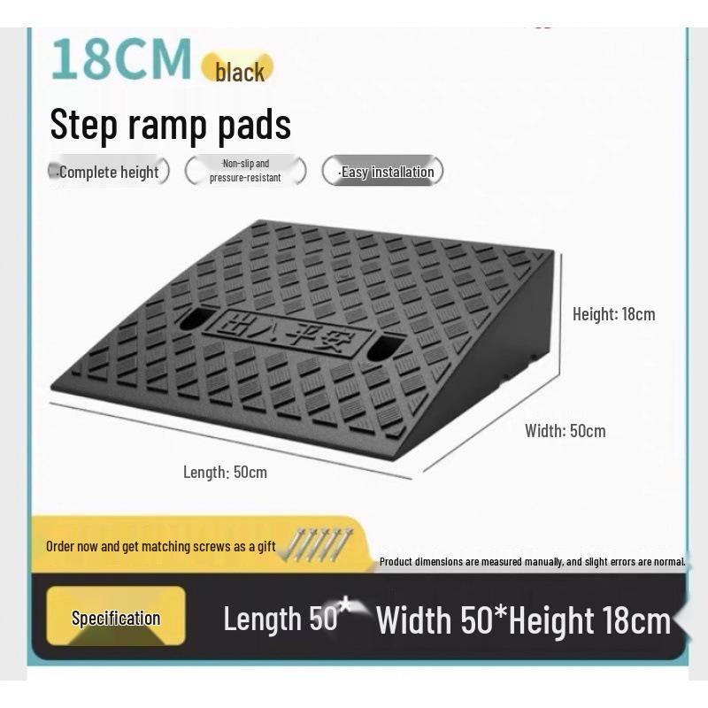 Uphill Step Mat: Plastic Slope Curb Car Sill and Speed Bump