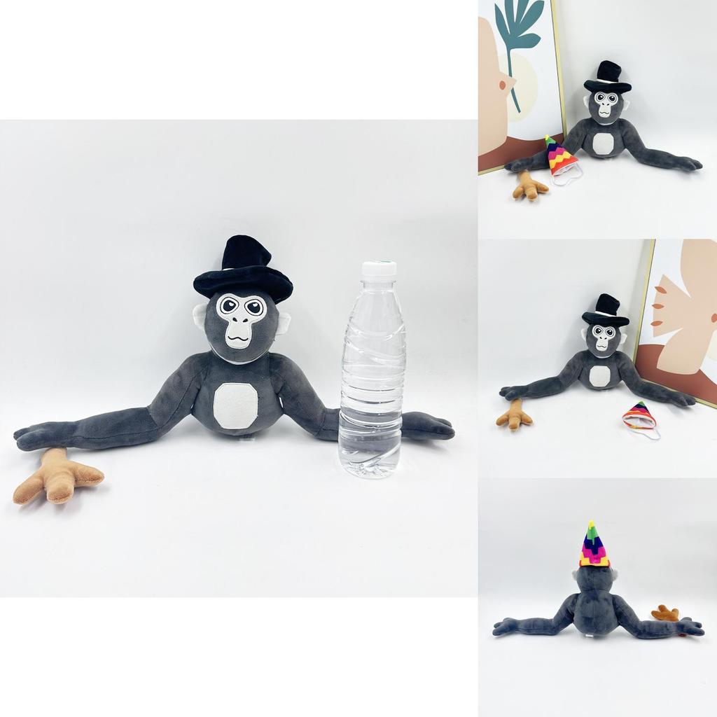 Новая плюшевая игрушка Gorilla Tag Monke, мягкая кукла с шляпой, высотой 25 см
