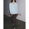 Summer New Product Women's Clothes Cotton Blend Asymmetric Hem Contrast Color Button Ruched Lapel Shirt 8041278