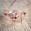 Stunning Pink Zirconia Micro Pave Princess Engagement Ring 18k Rose Gold Plated