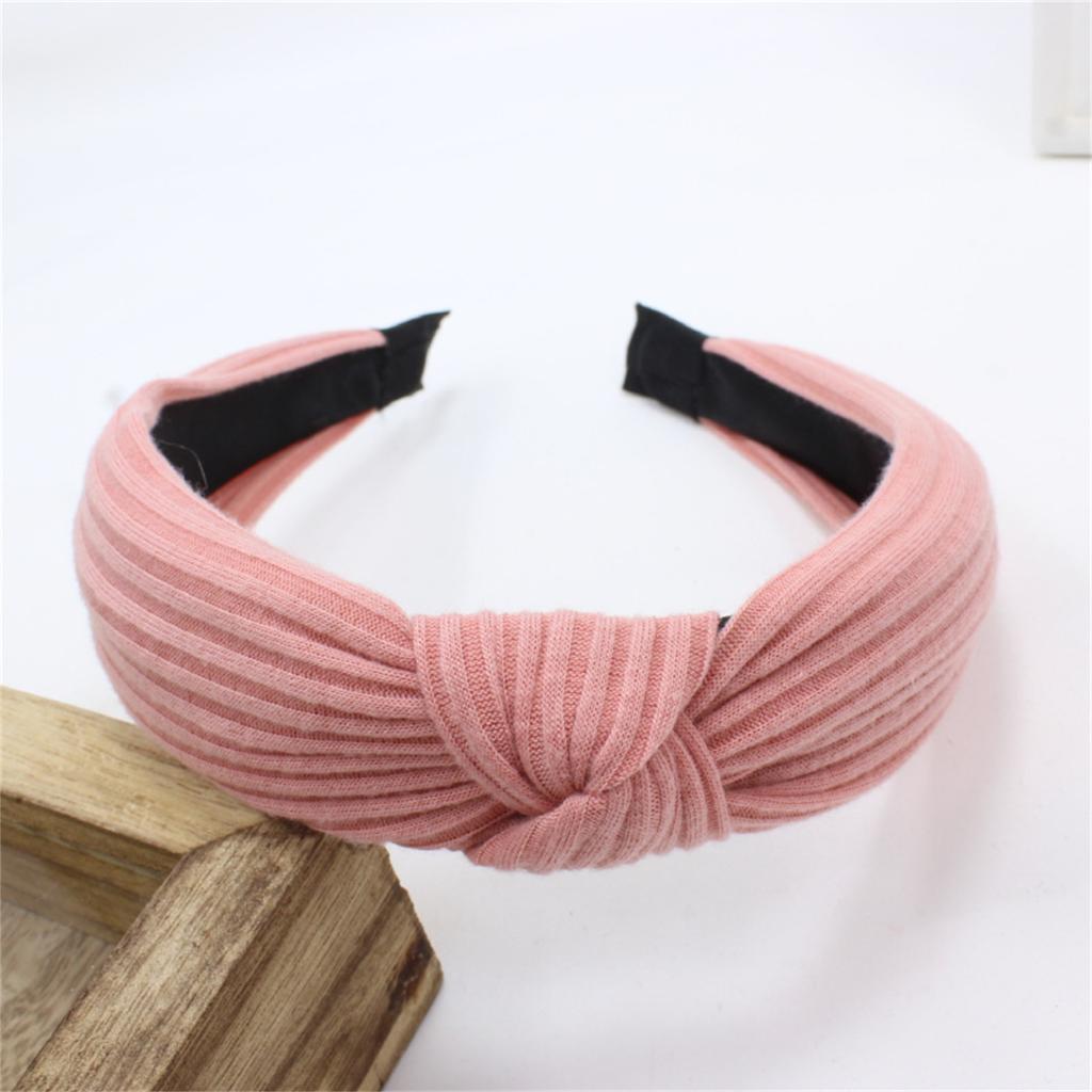 Knotted Headband for Women Fashion Knitted Fabric Hairhoop High Skull Wide Headband for Face Washing and Daily Skincare