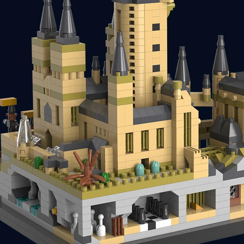 MOC Магический мир Средневековый замок Moc Микро Строительные Блоки Кирпичики Модель Сборка Блоки Хогвартс Игрушки Рождественские Подарки на День Рождения