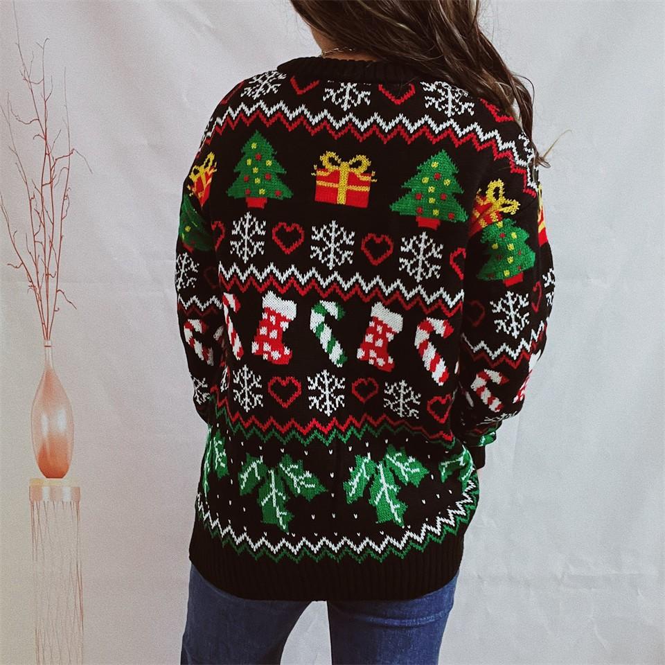Women's Autumn/Winter Fashion Christmas Sweater Round Neck Long Seeve Sweater